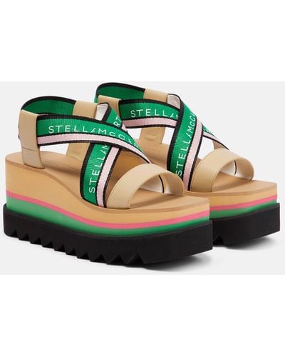 Stella McCartney Sneak-elyse Platform Sandals - Green