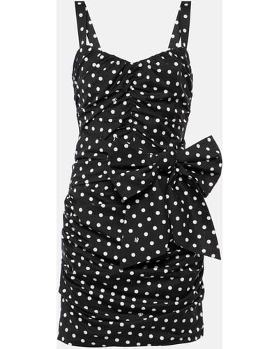 Dolce & Gabbana Polka-dot Cotton-blend Minidress - Black