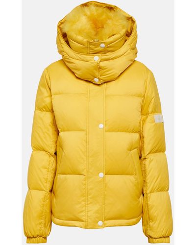 Yves Salomon Shearling-trimmed Down Jacket - Yellow