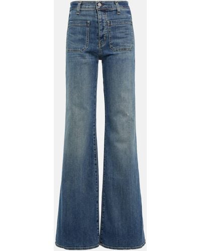 Nili Lotan Florence High-rise Flared Jeans - Blue