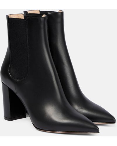 Gianvito Rossi Chelsea Leather Ankle Boots - Black
