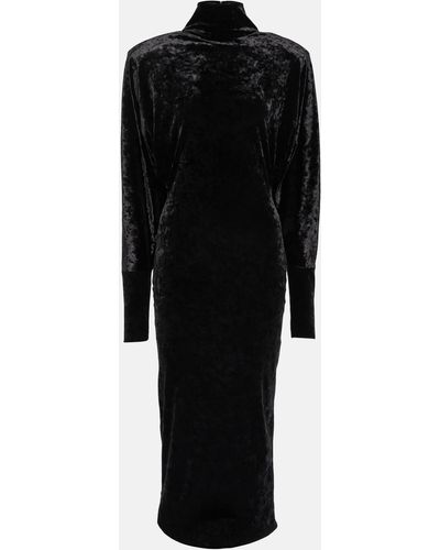 Alexandre Vauthier Velvet Turtleneck Maxi Dress - Black