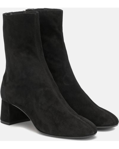 Aquazzura Saint Honore 50 Suede Ankle Boots - Black