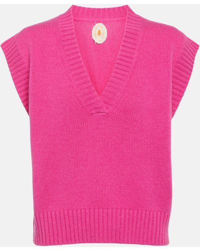 Jardin Des Orangers V-neck Cashmere Sweater Vest - Pink