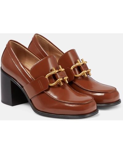 Bottega Veneta Monsieur Horsebit Leather Heeled Loafers - Brown