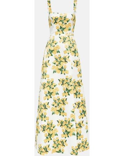 Emilia Wickstead Osbourne Floral-print Woven Maxi Dress - Metallic