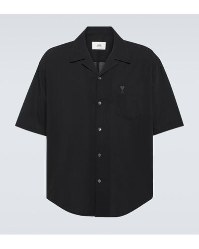 Ami Paris Ami De Cour Cotton Bowling Shirt - Black