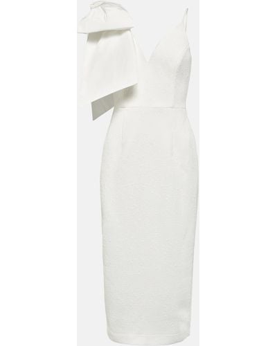 Rebecca Vallance Bow-trimmed Crepe Midi Dress - White