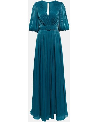 Costarellos Brennie Iridescent Georgette Gown - Blue