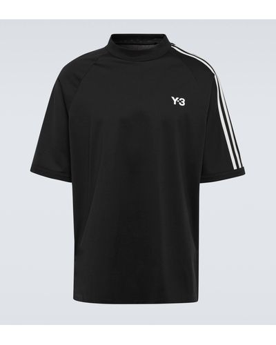 Y-3 Logo Cotton-blend Jersey T-shirt - Black