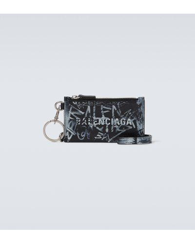Balenciaga Cash Logo-printed Leather Card Holder - Black