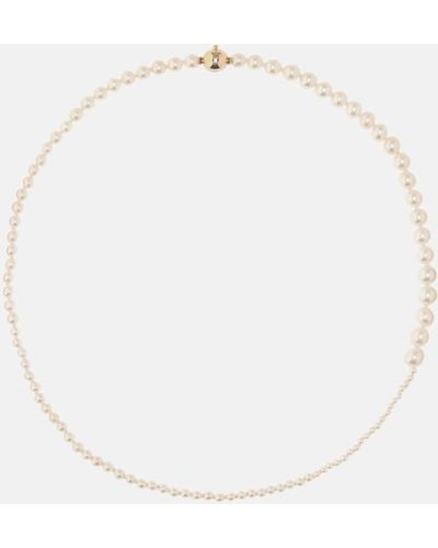 Sophie Bille Brahe Petite Peggy 14kt Gold And Pearl Necklace - White