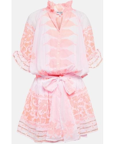 Juliet Dunn Printed Cotton Minidress - Pink