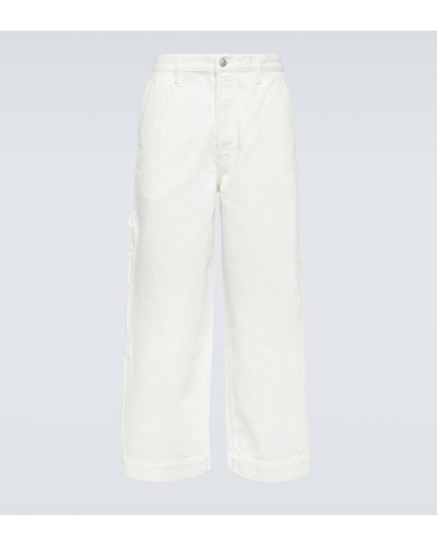 Dries Van Noten Cropped Wide-leg Jeans - White