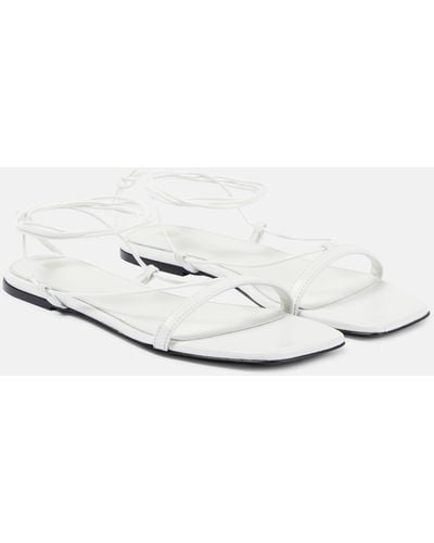 Totême Croc-effect Leather Sandals - White