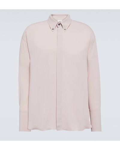Ami Paris Acetate And Silk Shirt - Pink
