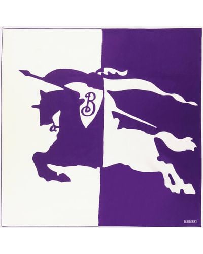 Burberry Printed Silk Scarf - Purple