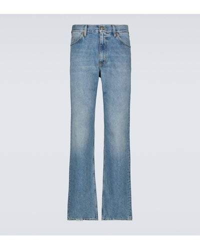 Gucci Straight-leg Horsebit-detailed Jeans - Blue