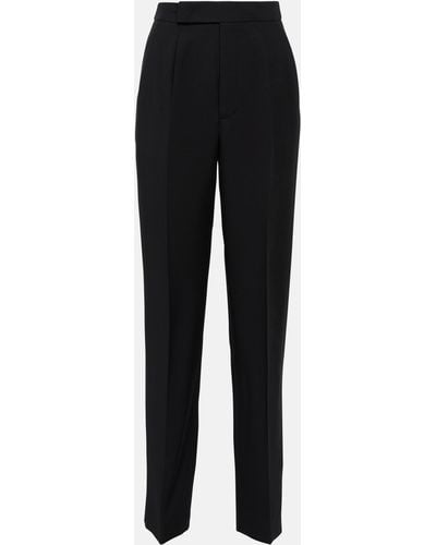 Roland Mouret Wool And Silk Straight Pants - Black