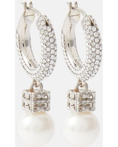 Givenchy Swarovski® And Faux Pearl Hoop Earrings - White