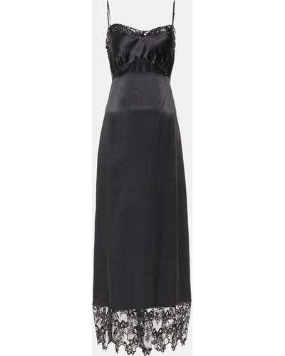 Simone Rocha Bow-detail Silk Satin Midi Dress - Black