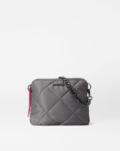 MZ Wallace Ash Quilted Bowery Crossbody - Grey