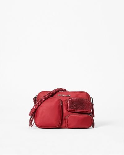 MZ Wallace Rouge Bedford Small Bowery Pocket Crossbody - Red