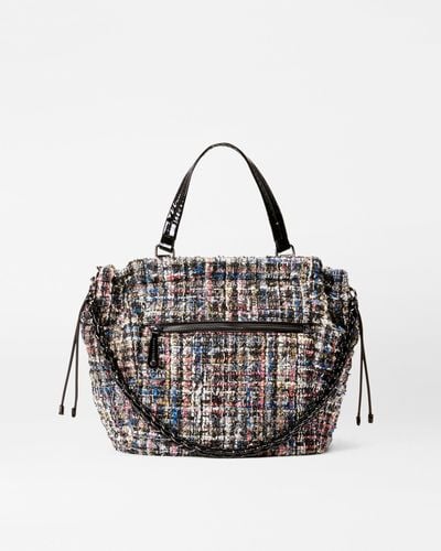 MZ Wallace Midnight Sparkle Boucle Crosby Anna Tote - White