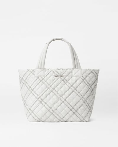 MZ Wallace Frost Tinsel Small Metro Tote Deluxe - White
