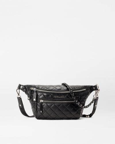 MZ Wallace Quilted Black Leather Small Crosby Sling