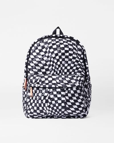 MZ Wallace Checkerboard Oxford Metro Backpack Deluxe - Black