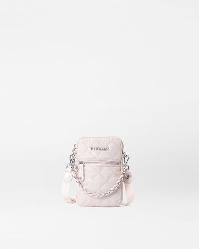 MZ Wallace Rose Rec With Sequin Micro Crosby - White