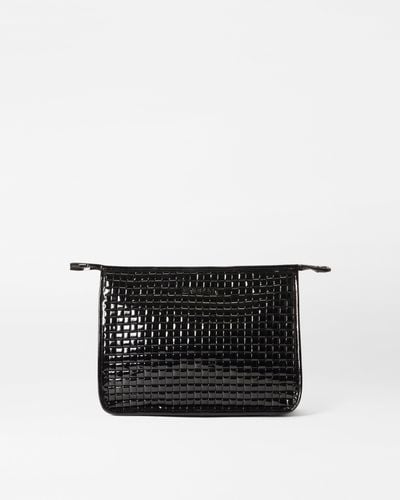 MZ Wallace Black Lacquer Woven Clutch