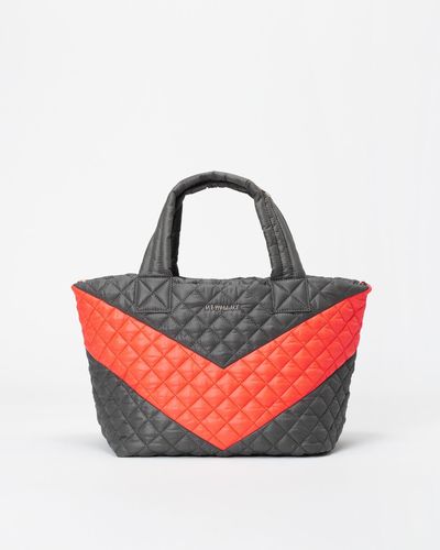 MZ Wallace Flame & Magnet Chevron Small Metro Tote Deluxe - Pink