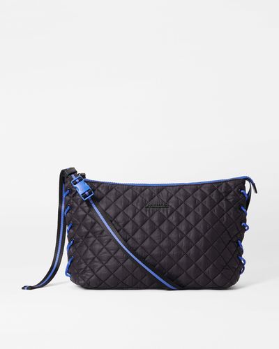 MZ Wallace Black And Cobalt Lace Up Crossbody