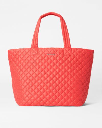 MZ Wallace Coral Large Metro Tote Deluxe - Red