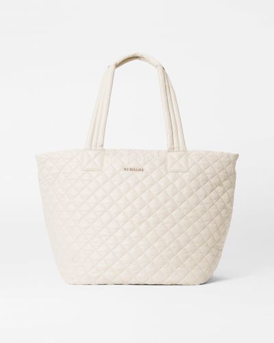 MZ Wallace Sandshell Medium Metro Tote Deluxe - Natural