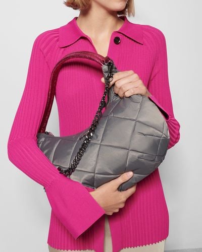 MZ Wallace Ash Quilted Bowery Shoulder Bag - Pink