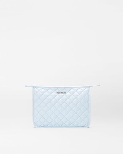 MZ Wallace Crystal Blue Personalized Metro Clutch