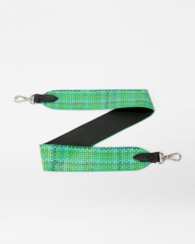 MZ Wallace Green Spring Plaid Flat Leather Strap