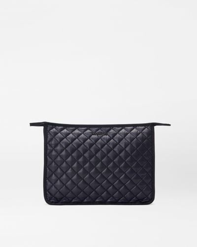 MZ Wallace Black Personalized Large Metro Clutch - Blue