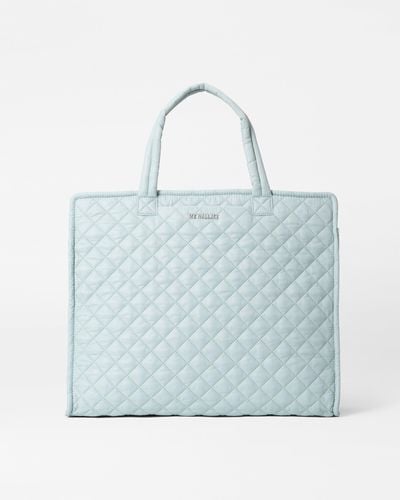 MZ Wallace Silver Blue Large Box Tote