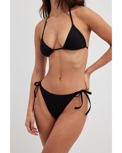 NA-KD Swimwear Bikinibroekje Met Strikbandjes - Zwart