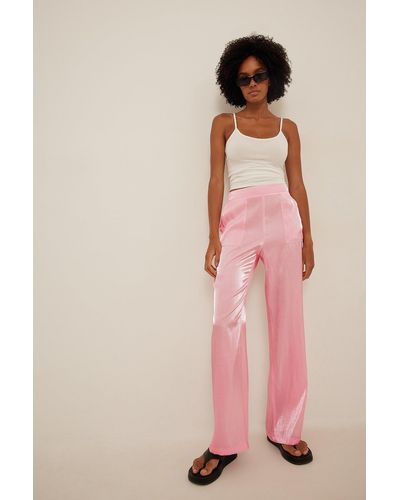 NA-KD Party Sheer Suit Pants - Pink