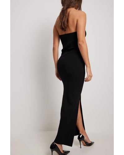 NA-KD Trend Fijngebreide Tube-jurk Met Hoge Split - Zwart
