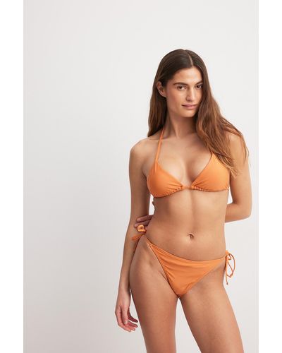 NA-KD Swimwear Bikinibroekje Met Strikbandjes - Oranje