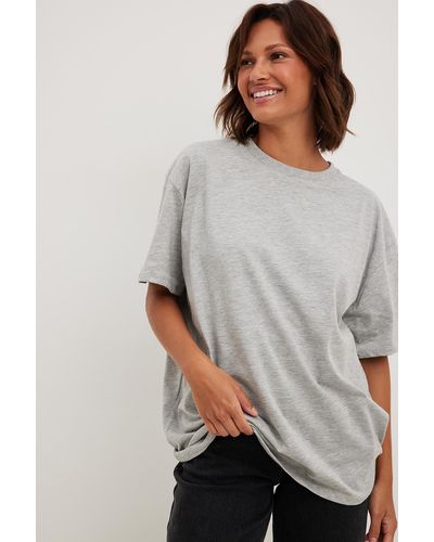 NA-KD Basic Oversized T-shirt - Grijs