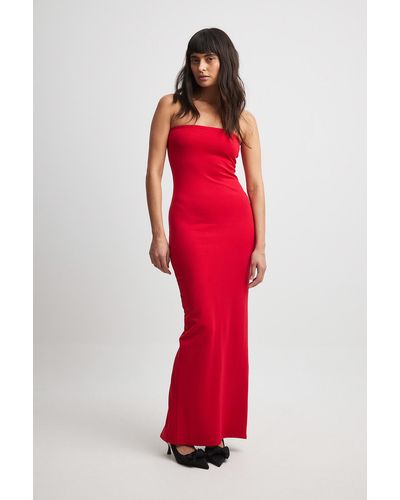 NA-KD Basic Jersey Tube Maxi-jurk - Rood