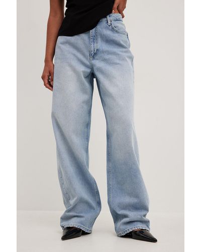 NA-KD Losse Jeans Met Middelhoge Taille - Blauw