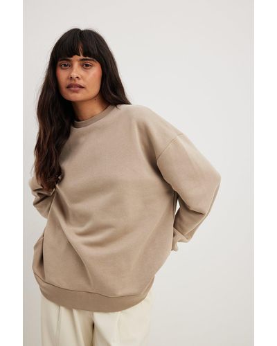 NA-KD Basic Oversized Sweater - Naturel